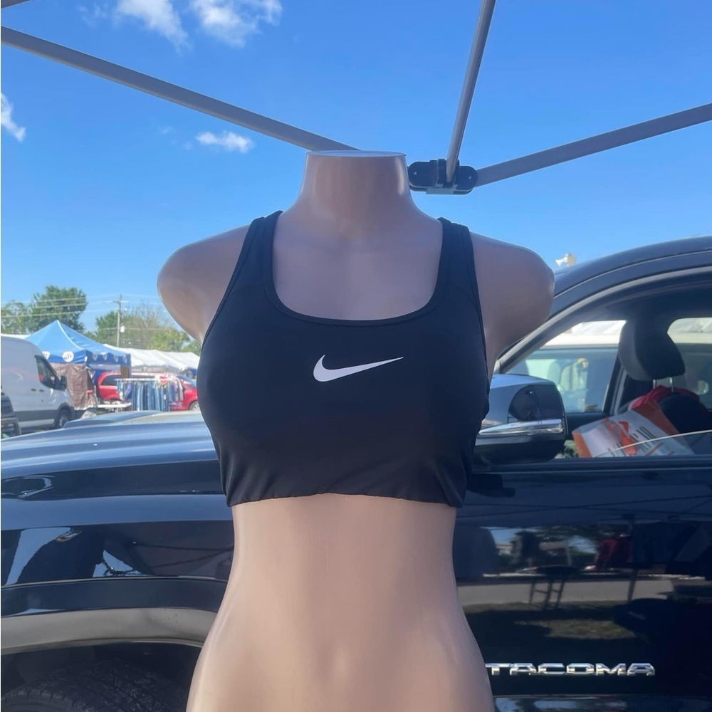 Nike Black Sports Bra with White Swoosh